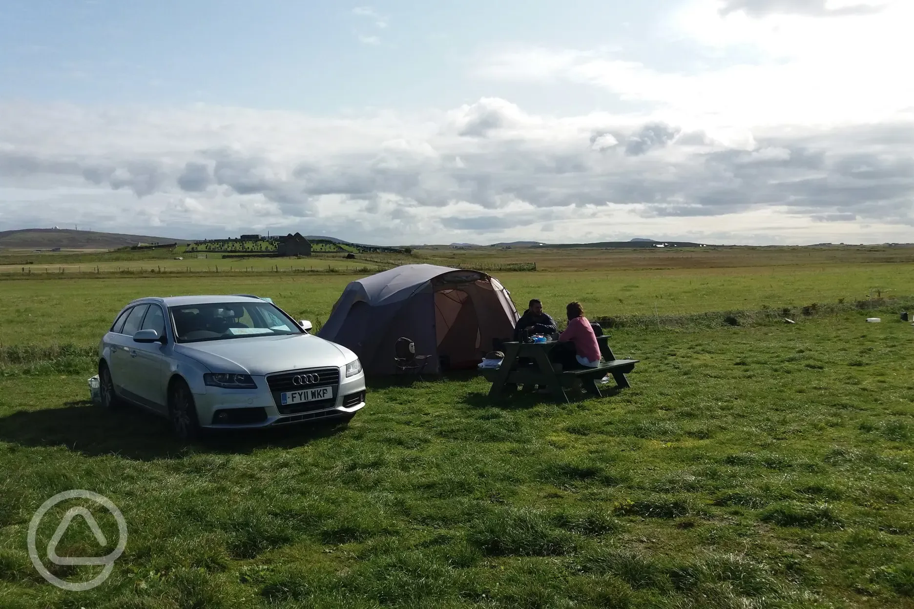 Grass pitches for tents and campervans