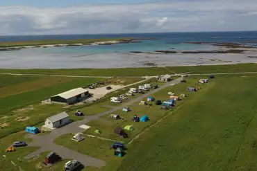 Aerial view of campsite by Lettoch Films