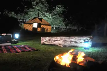 Yurt at night
