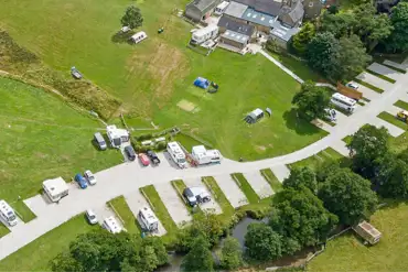 Bird's eye view of Bank House Farm main campsite area