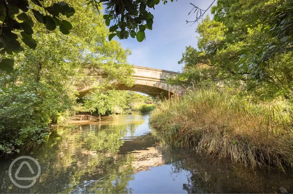 River through the site