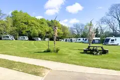 Optional electric grass touring pitches in the main camping field