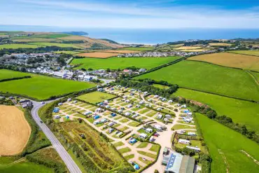 Aerial of the campsite and coast