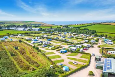 Aerial of the campsite and coast