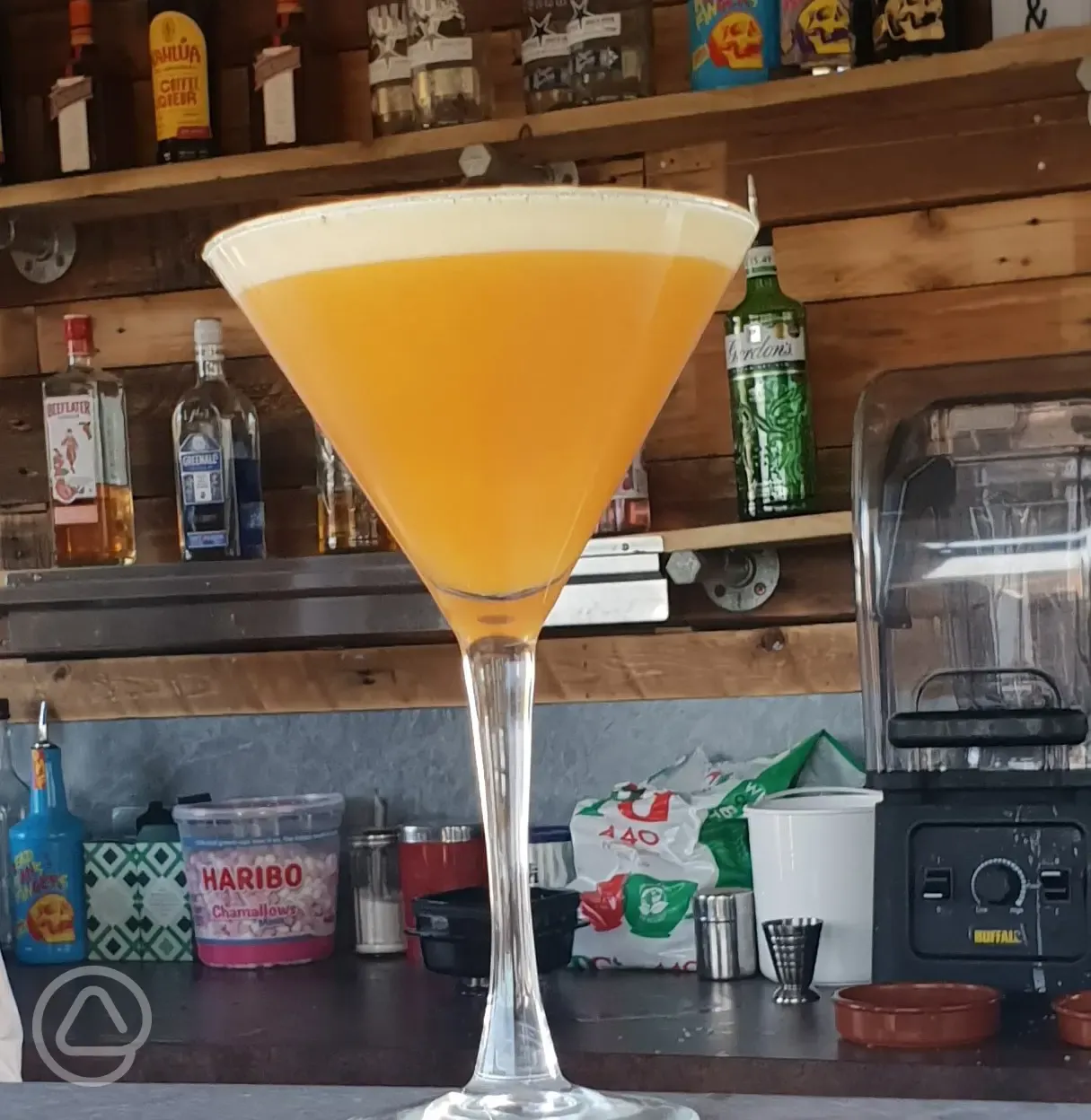 Cocktail sitting on bar
