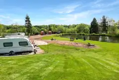 Pitches and pods by the fishing lake