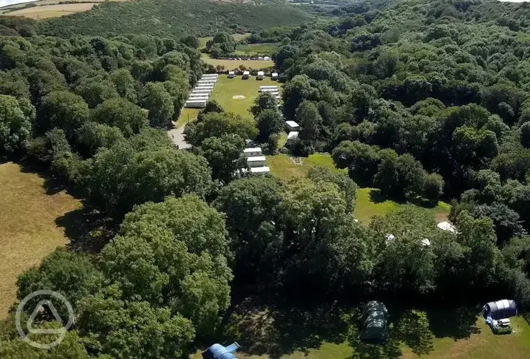 Aerial view Brandy Brook Caravan and Camping Site