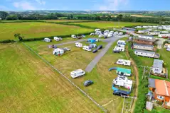 Aerial of the grass pitches with optional 10 amp hook ups Aerial of the grass pitches with optional 10 amp hook ups