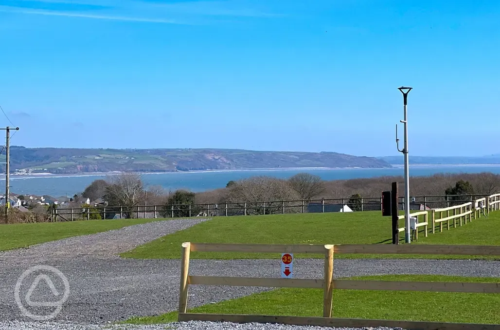 Hardstanding pitches with sea views