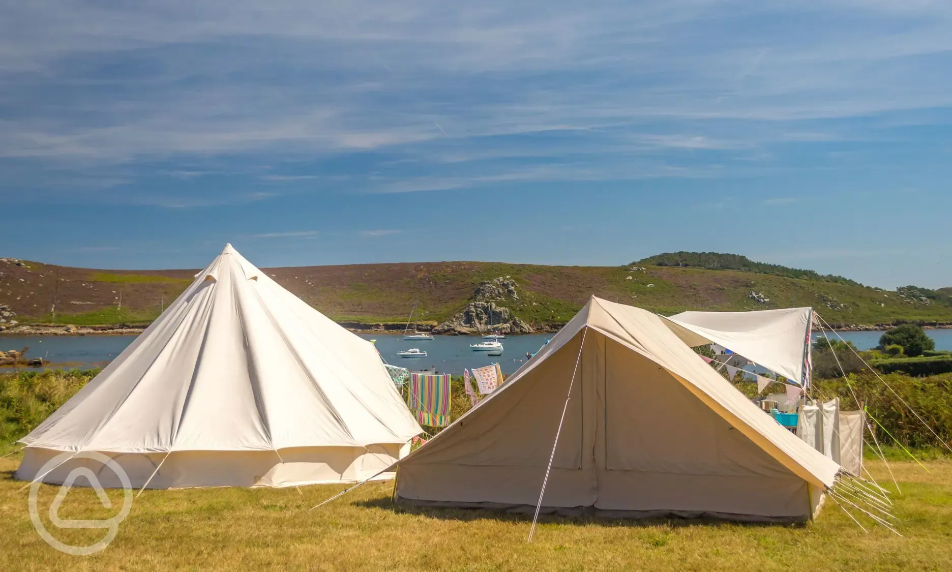 Bell tents and views