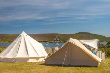 Bell tents and views
