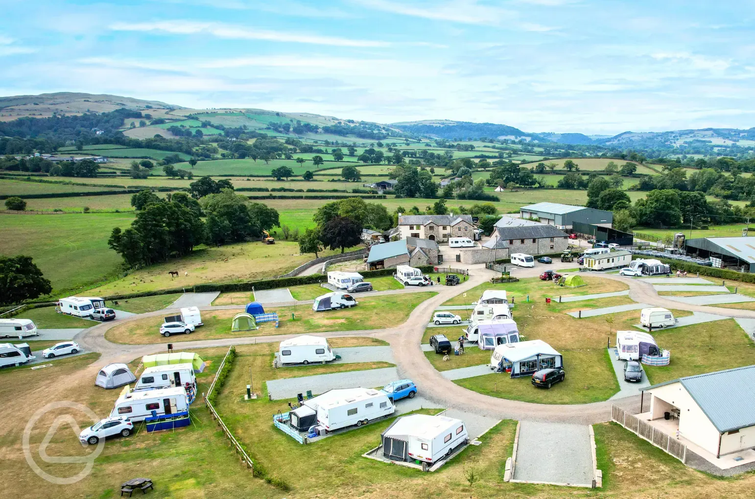 Aerial of the hardstanding pitches