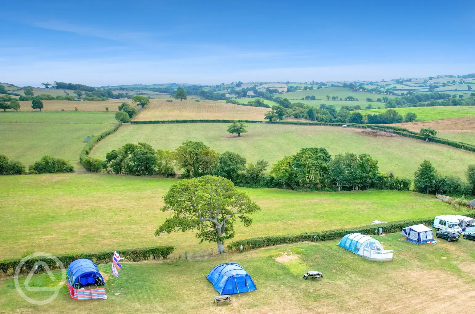 Aerial of the grass pitches