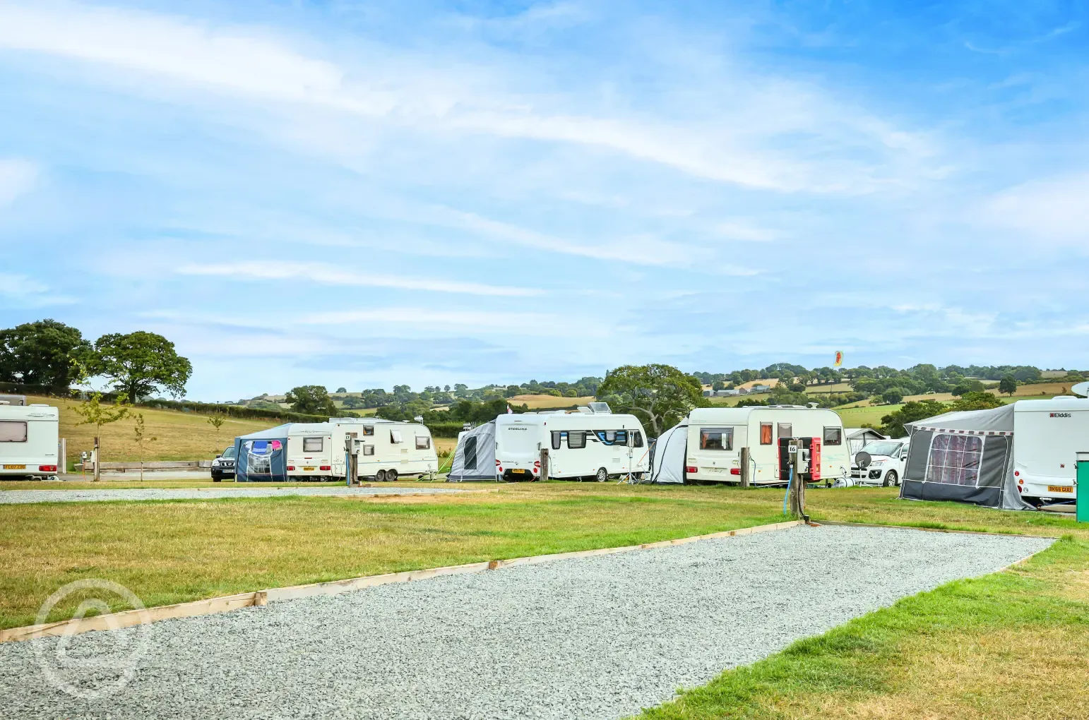 Silver electric hardstanding pitches