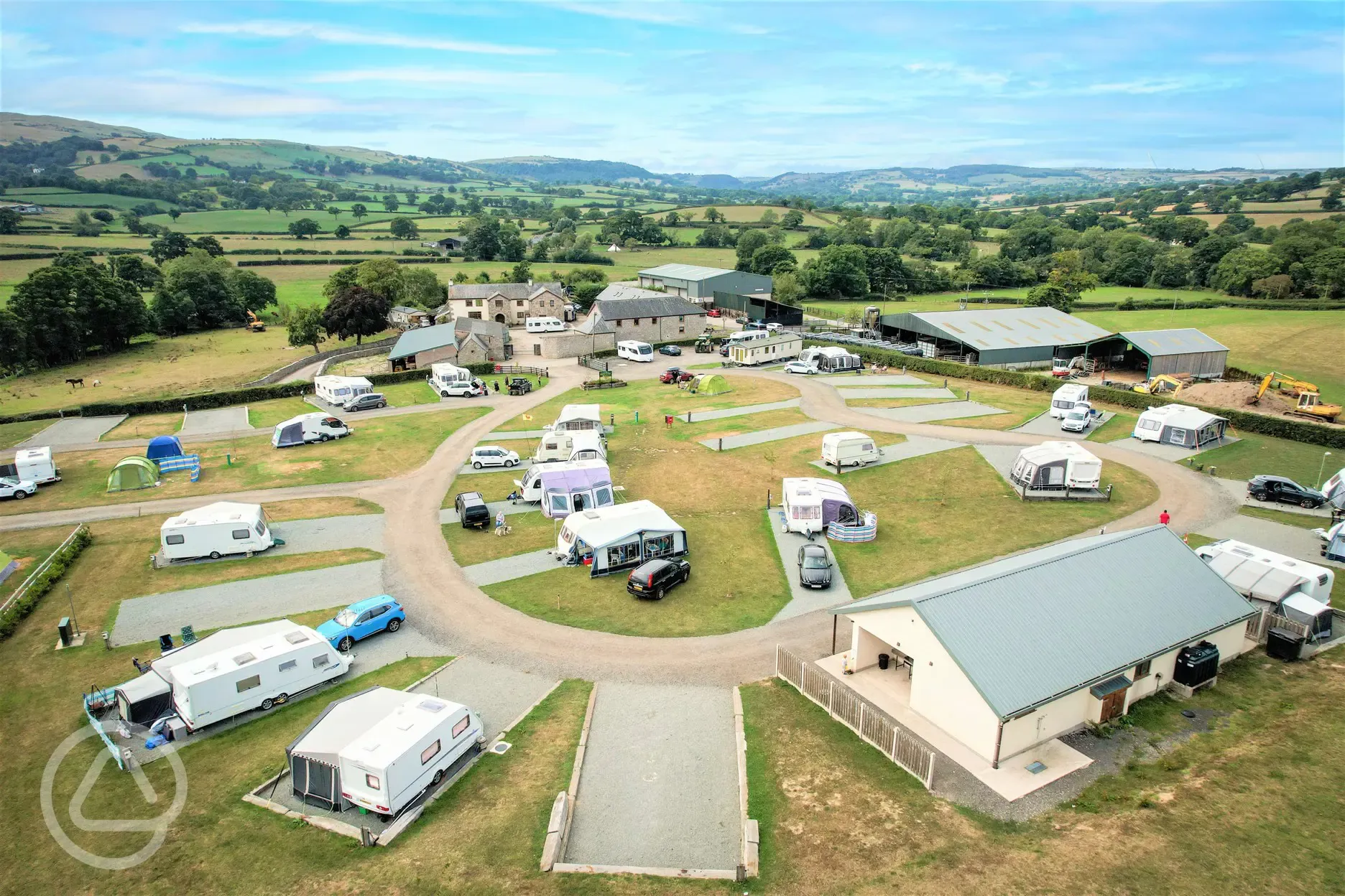 Aerial of the hardstanding pitches