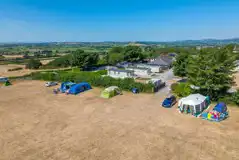 Aerial of non electric grass tent pitches