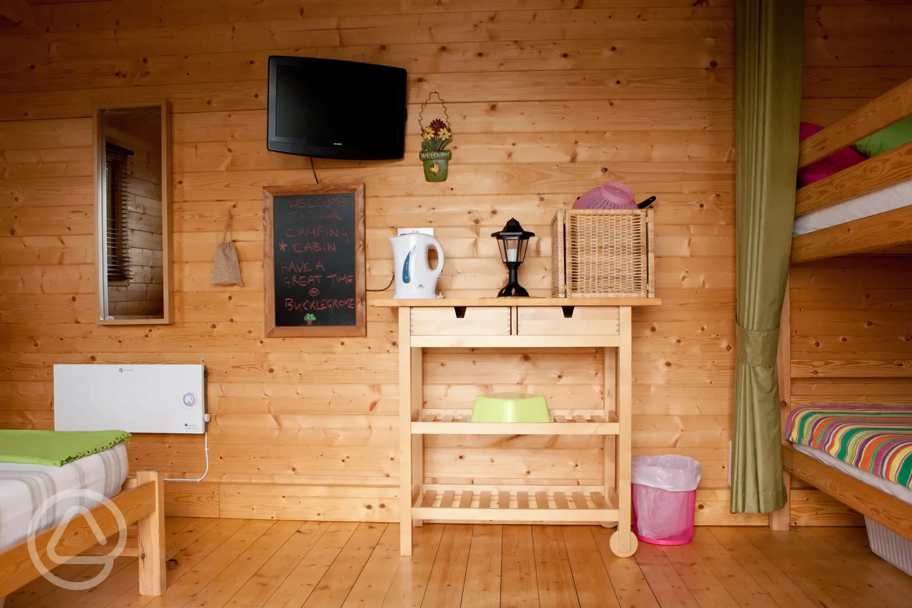 Camping cabin interior