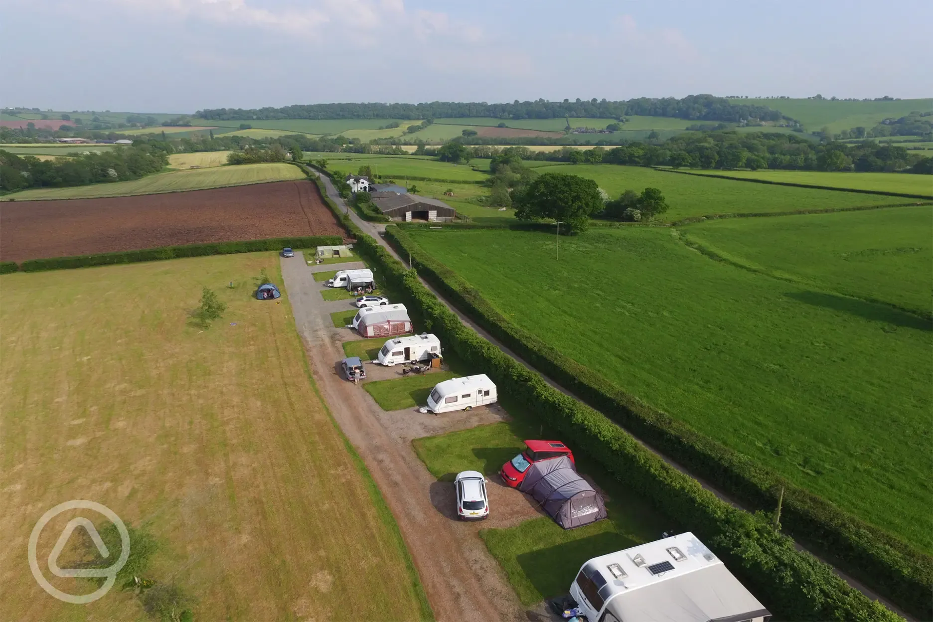 Fully serviced hardstanding touring pitches