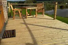 Shepherd's hut decking