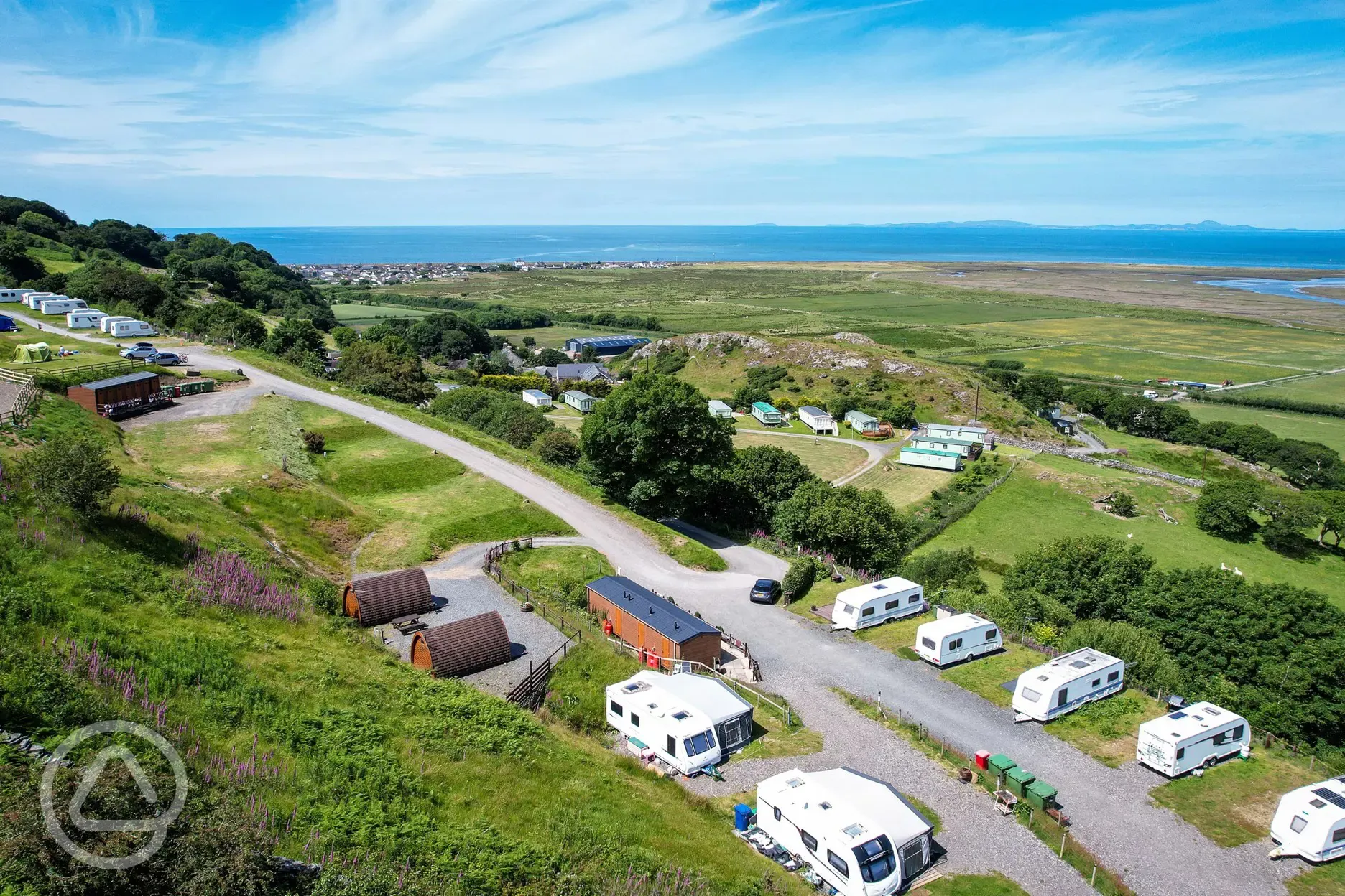 Hardstanding pitches beside Mawddach View and Mountain View camping pod Hardstanding pitches beside Mawddach View and Mountain View camping pod