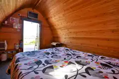 View from inside camping pod