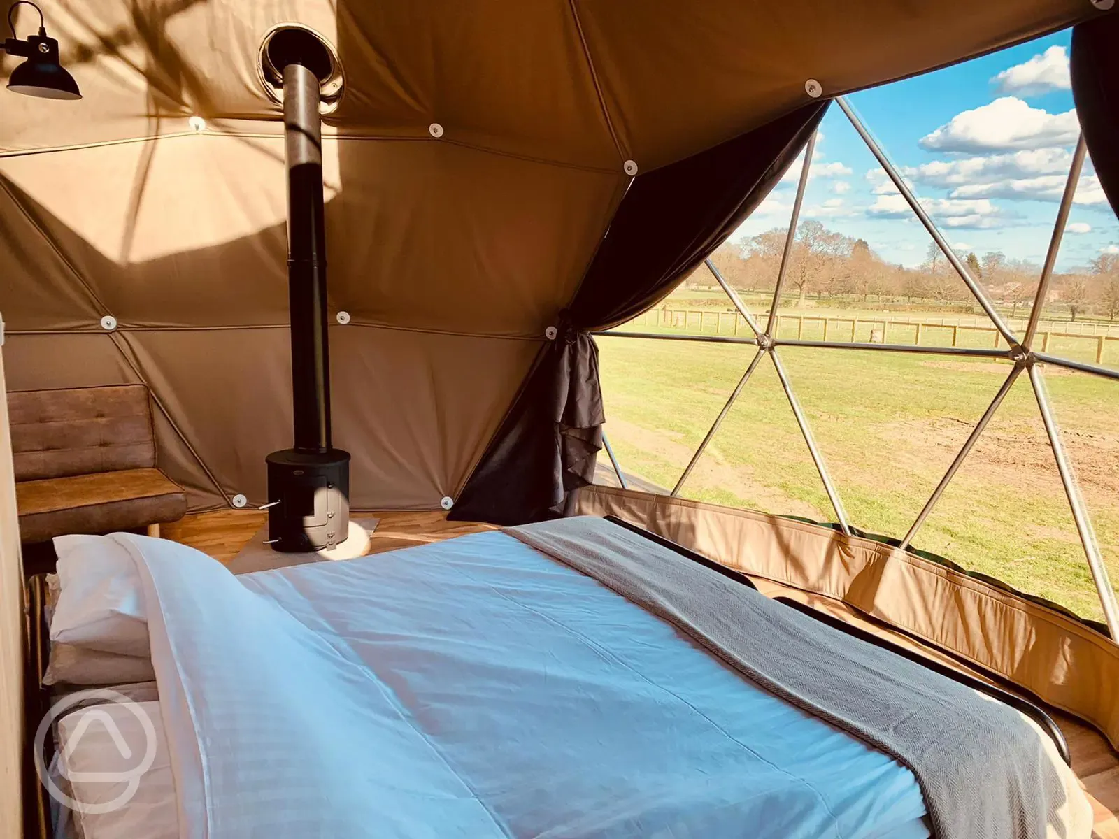 Hill Farm geodome interior