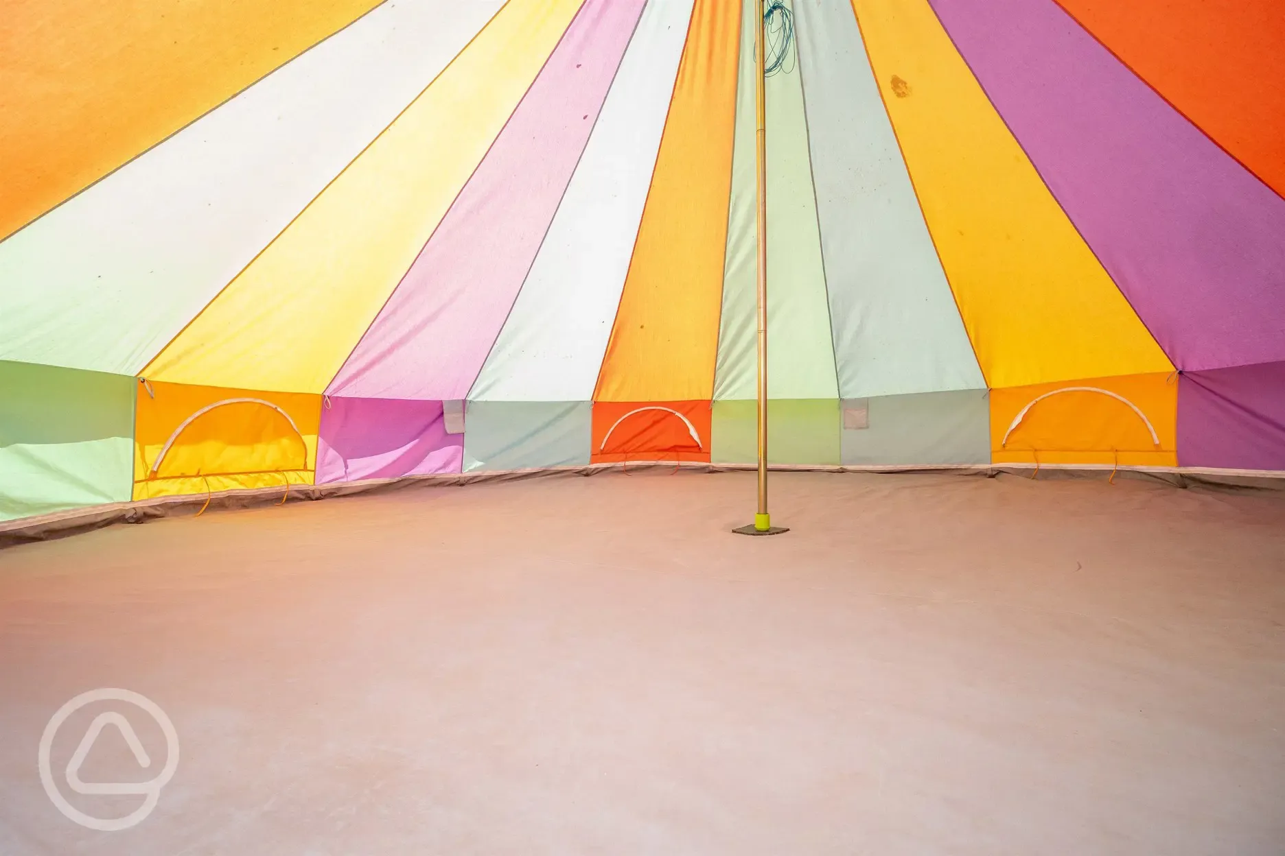 Powered bell tent interior