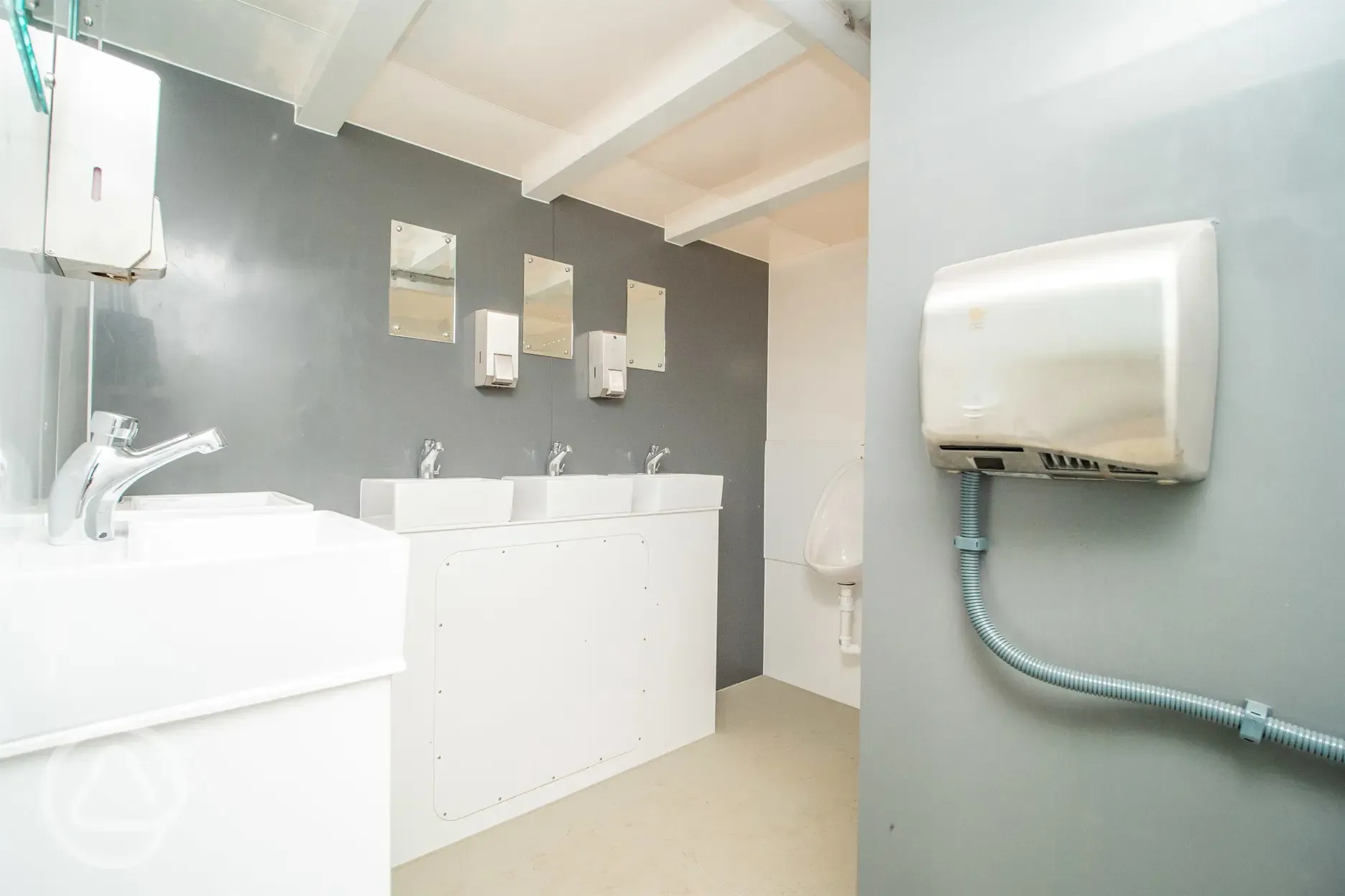 Handwashing sinks in the facility block