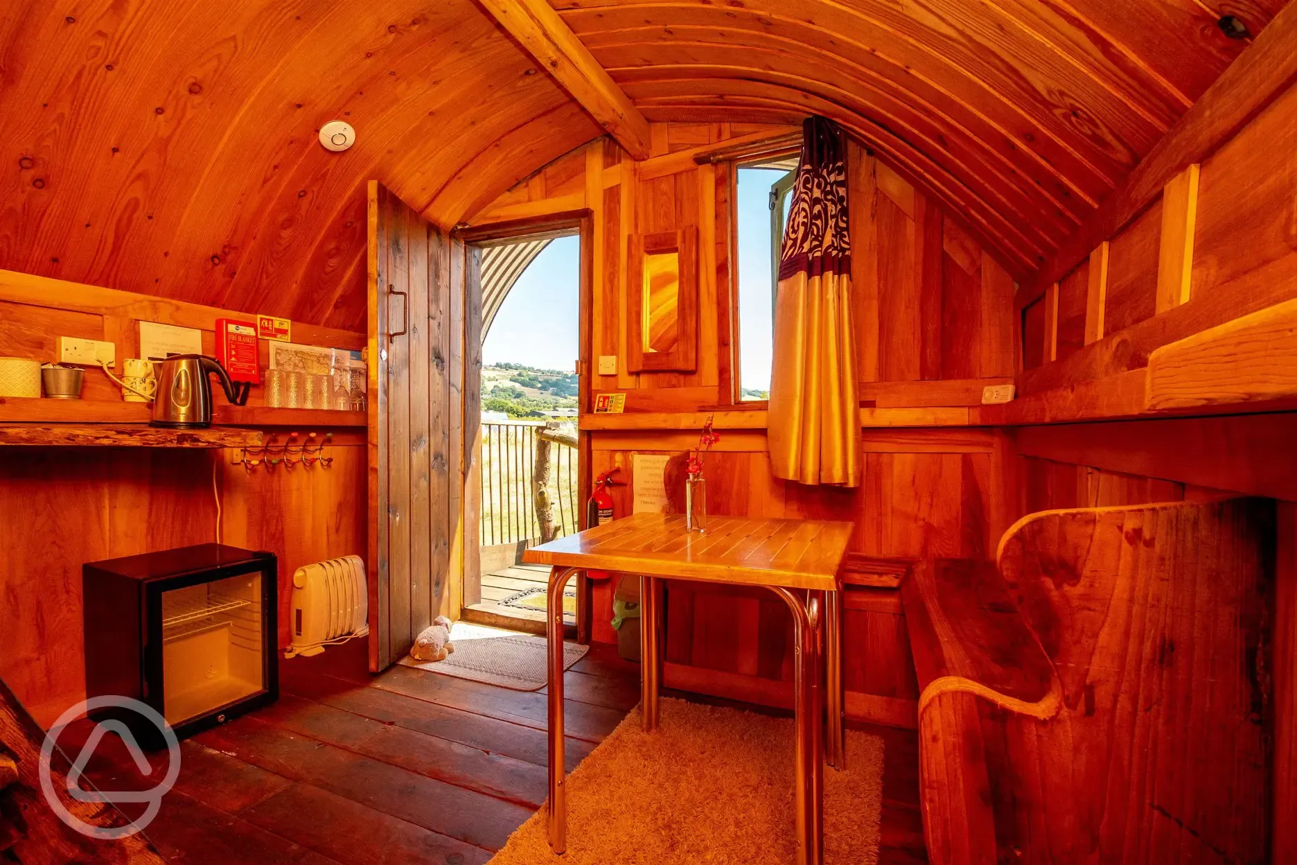 Peter Rabbit shepherd's hut pod interior