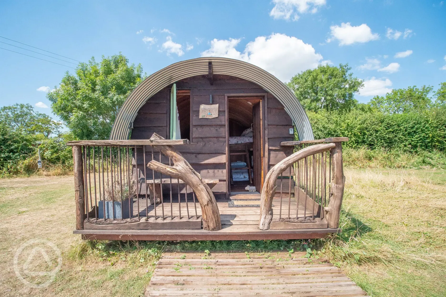 Peter Rabbit shepherd's hut pod exterior