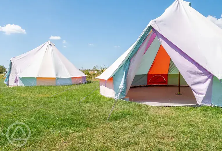 Powered 6m bell tents at Petruth Paddocks