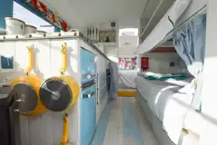 Bunk beds in the American school bus Bunk beds in the American school bus