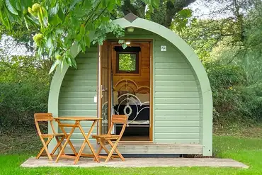 Camping pod with outdoor seating
