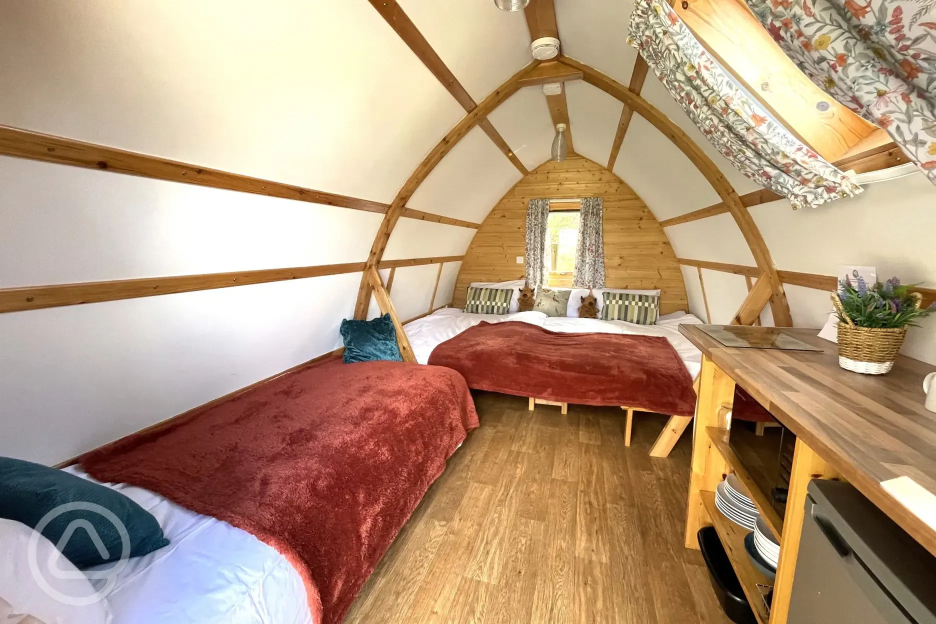 Camping pod interior