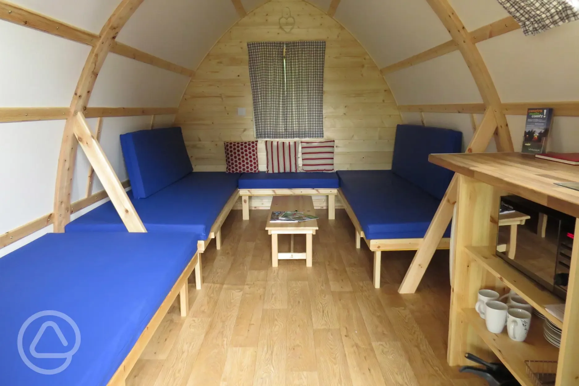 Camping pod interior