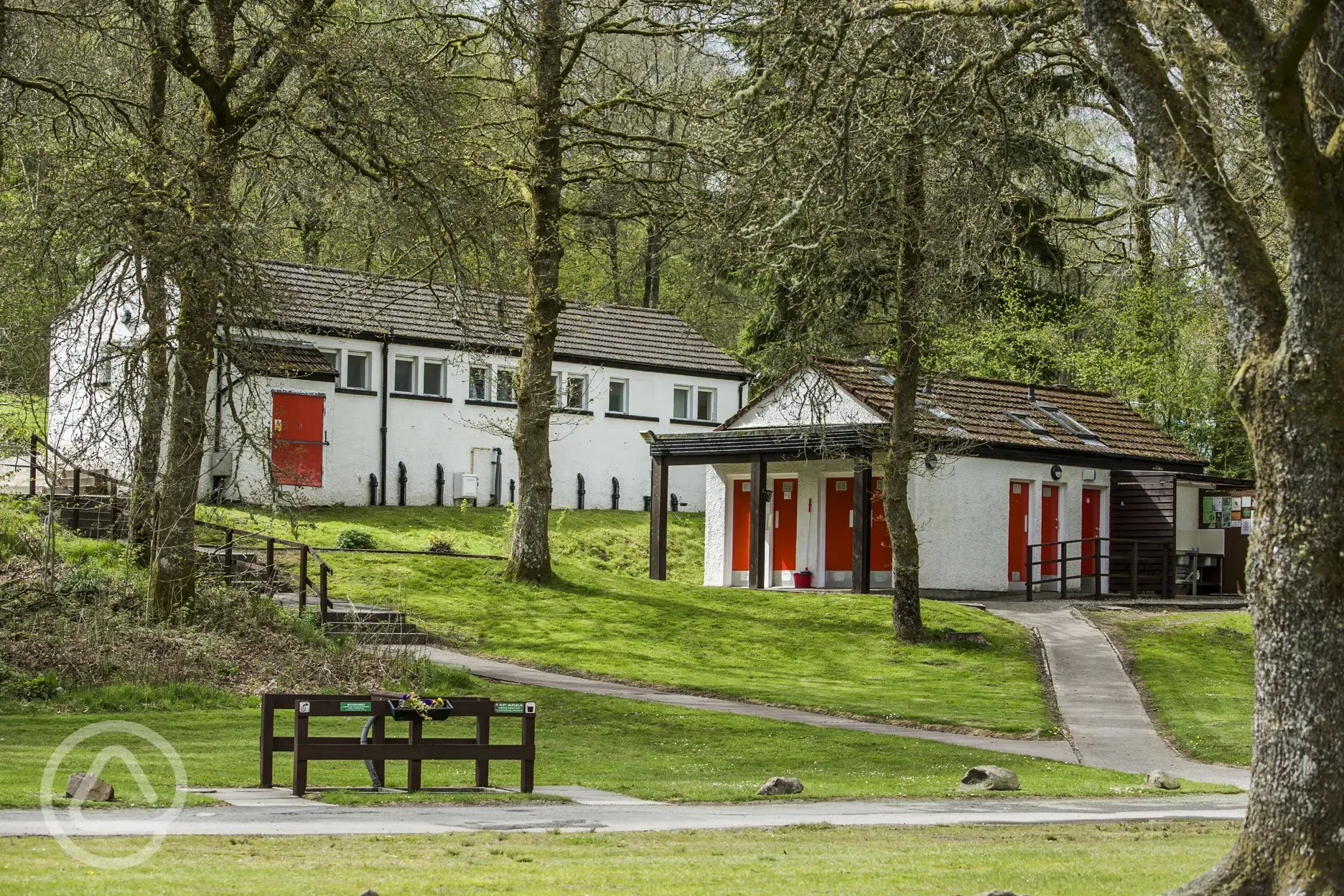 Camping facilities block exterior