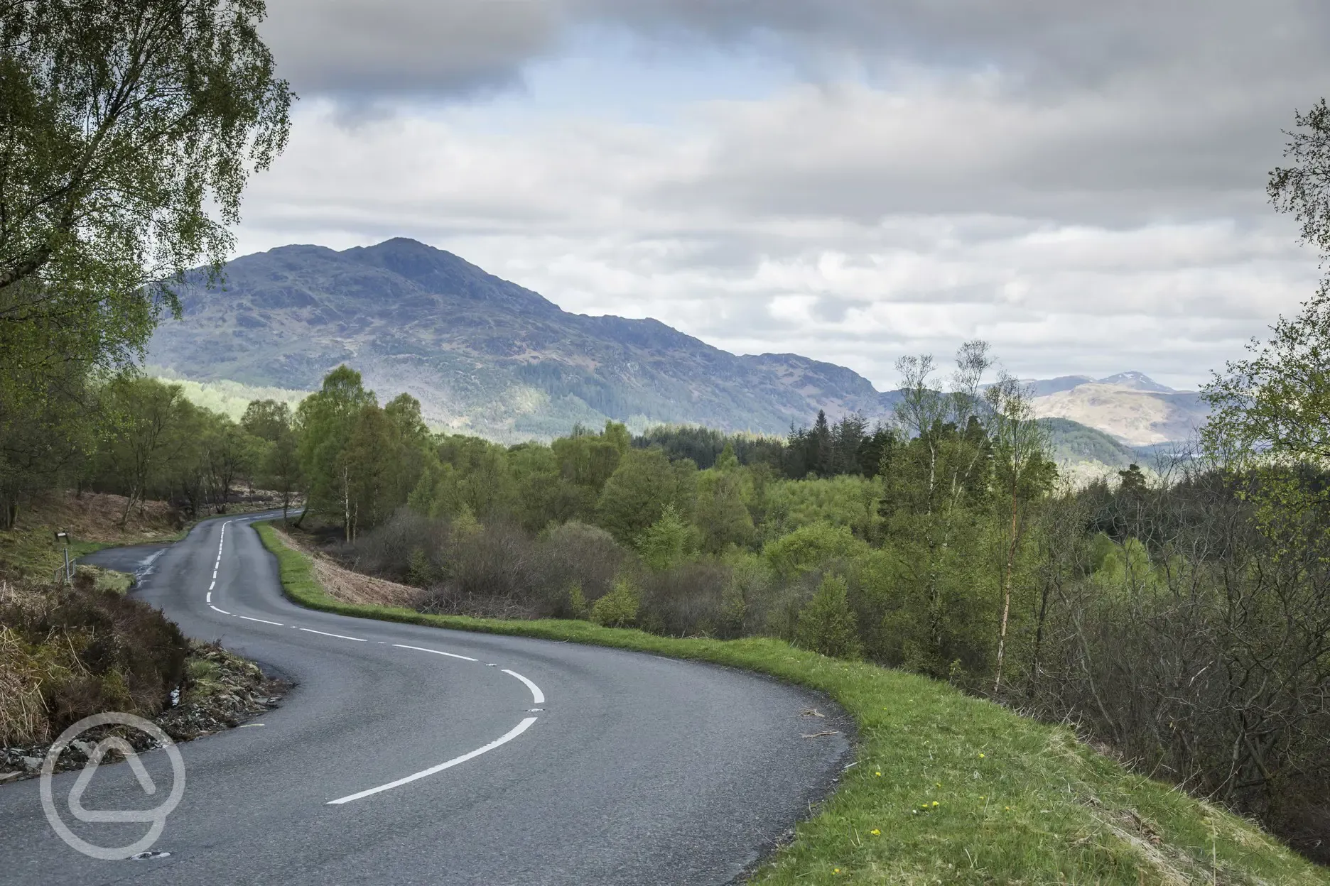 Drive to the site with mountain views