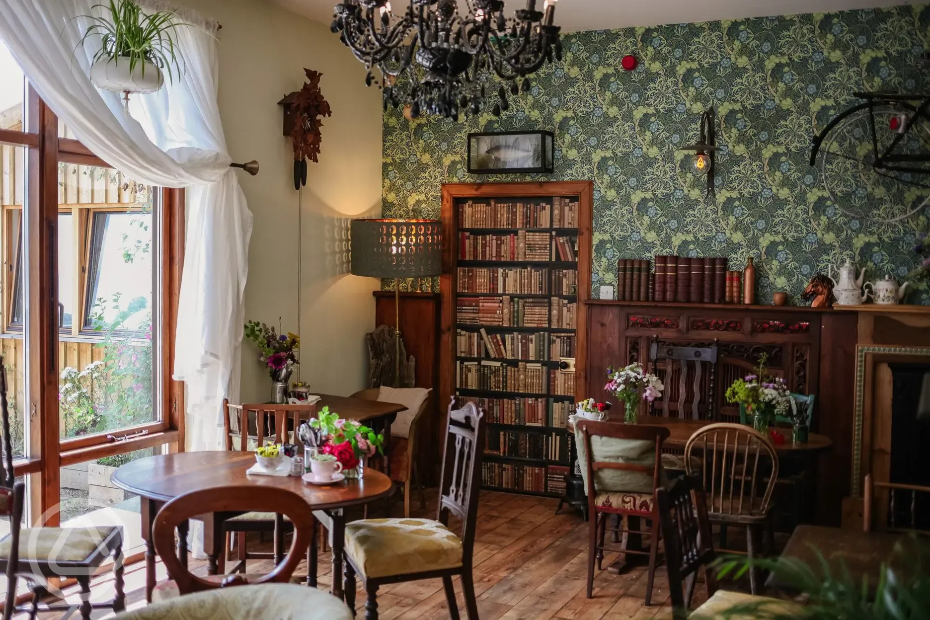 Onsite tea garden indoor seating