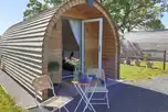 Camping pod with outdoor seating