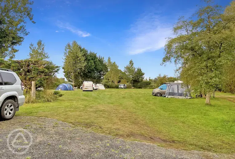 Non electric grass tent pitches