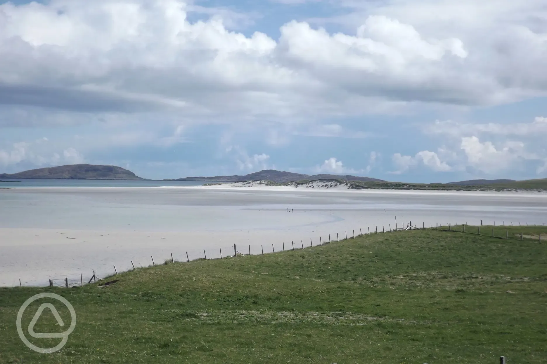 Traigh Scurrival Beach, 50m east of site with tide out.
