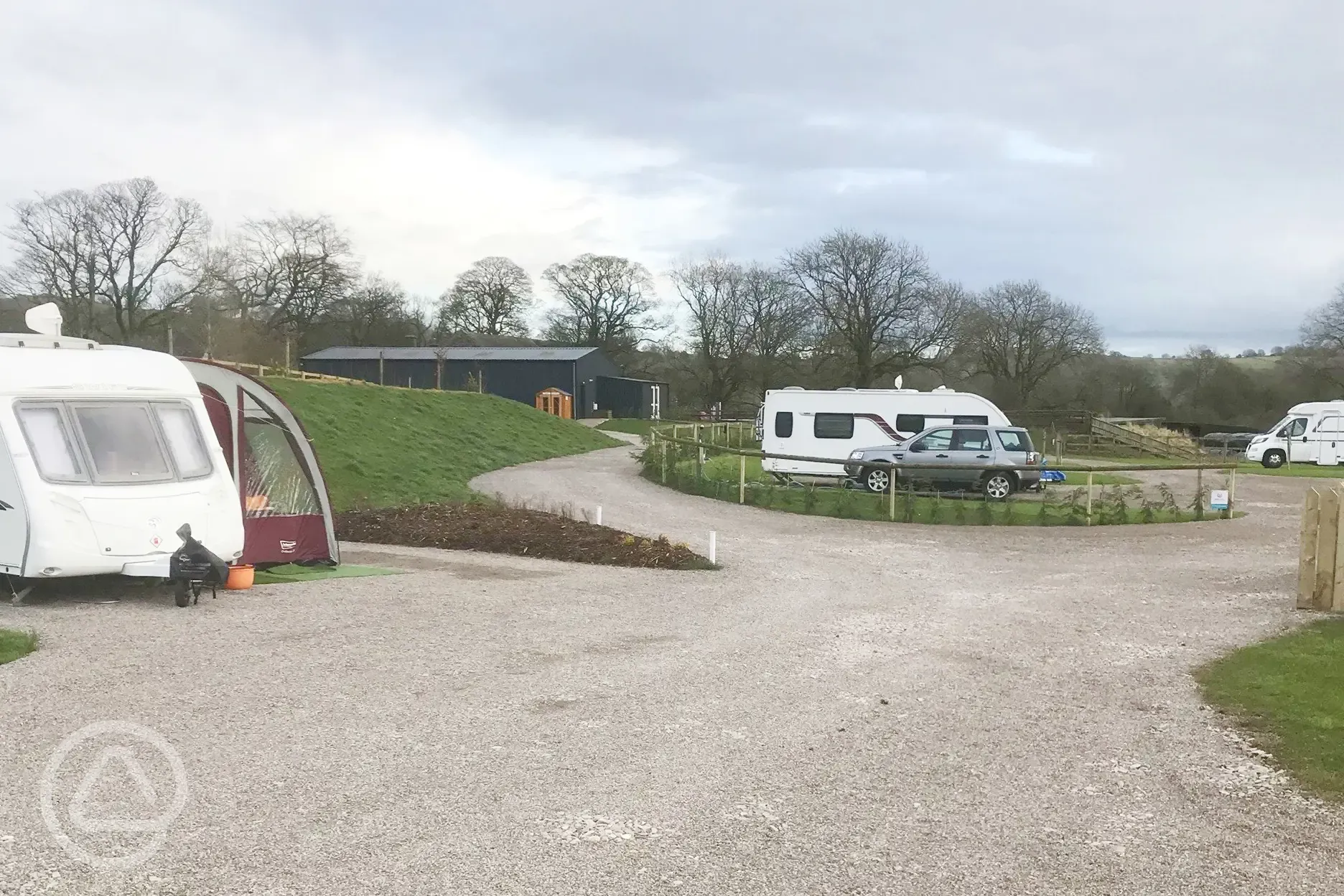 Caravans and trailer tents on site
