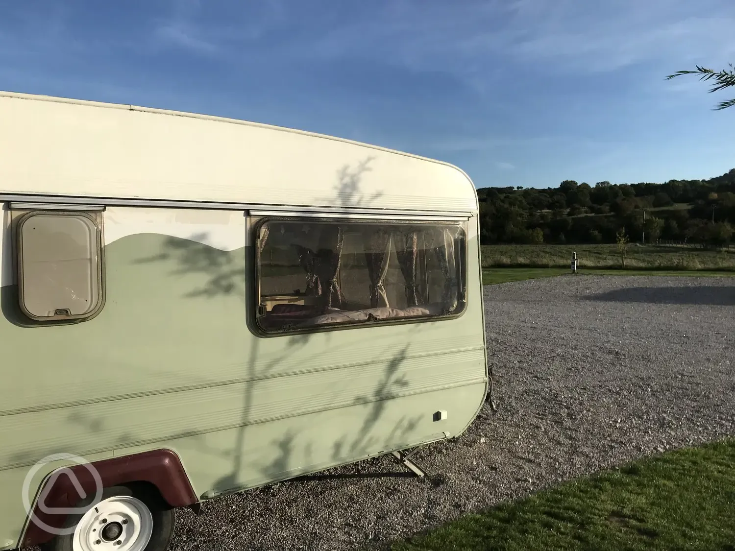 Vintage caravan at Crowtrees Caravan Site