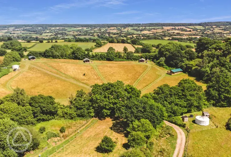 Aerial of Cuckoo Down Farm