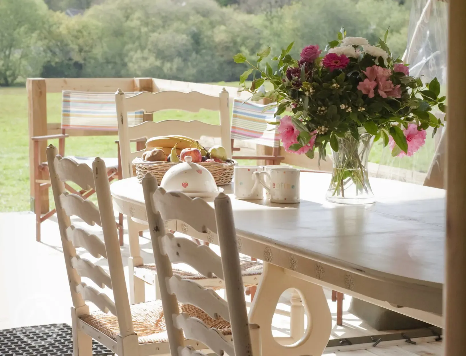 Safari tent outdoor seating area