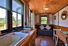 Shepherd's hut interior