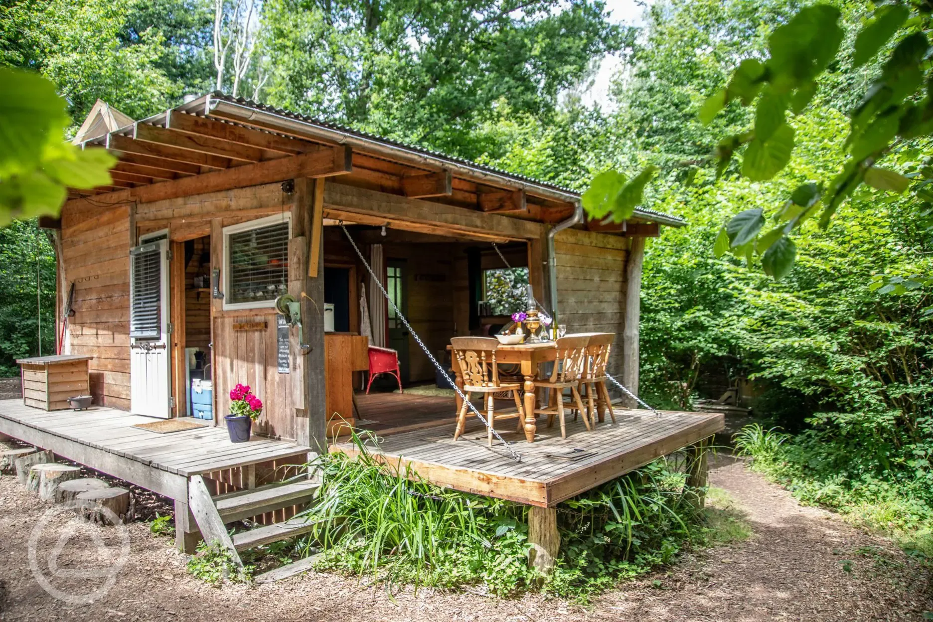 The Cabin sleeps 5 with huge wood fired hot tub