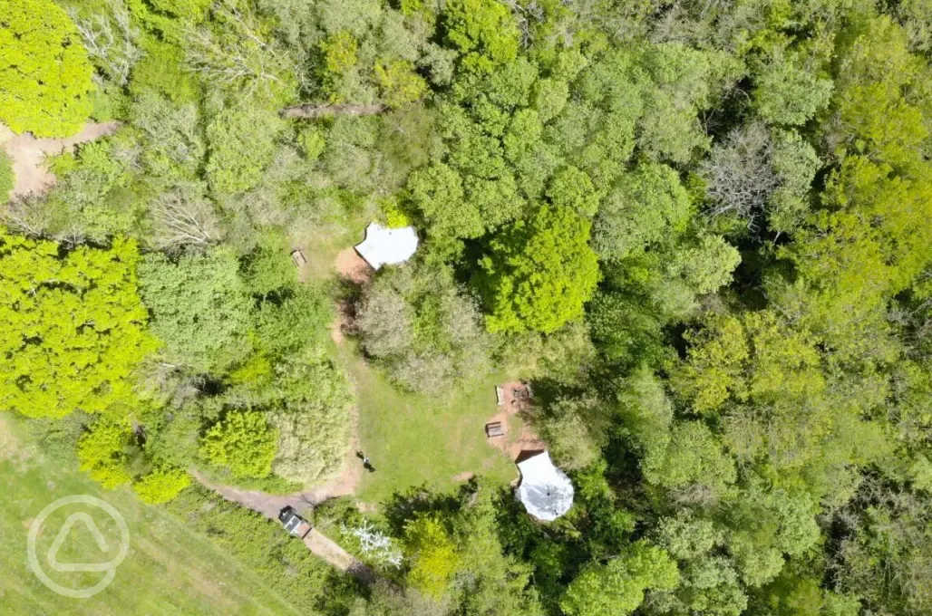 Bird's eye view of the campsite