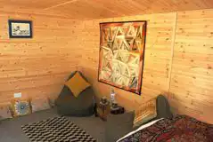 Glamping cabin interior