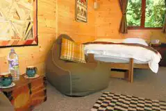 Glamping cabin interior